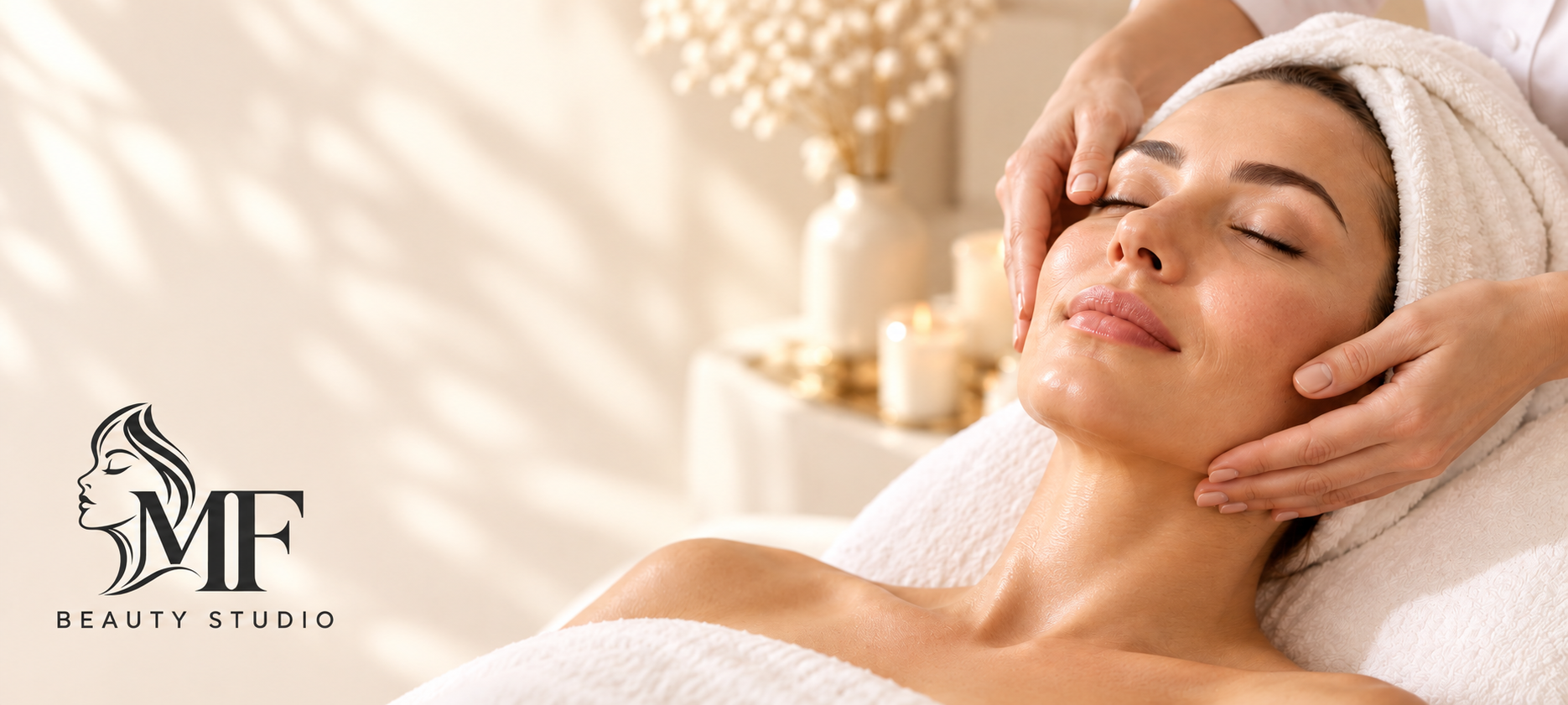 Tratamiento facial profesional de relajación y cuidado de la piel en MF Beauty Studio